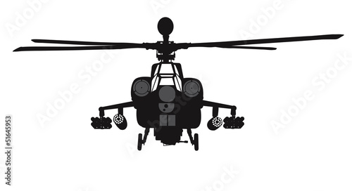 Military helicopter vector silhouette