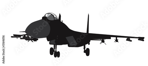 Fighter aircraft vector silhouette