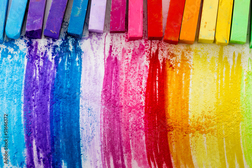 Colorful chalk pastels education, arts,creative.