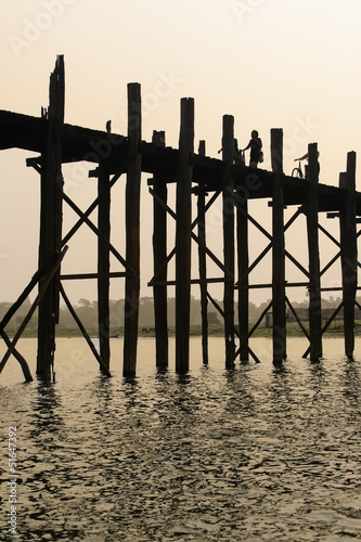 U bein, worlds longest wooden bridge, in Myanmar