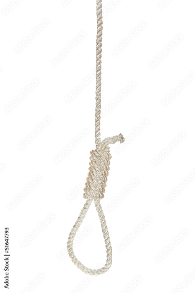 Hanging noose on a white rope