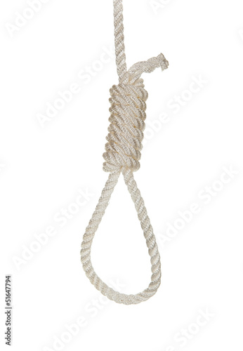 Hanging noose on a white rope