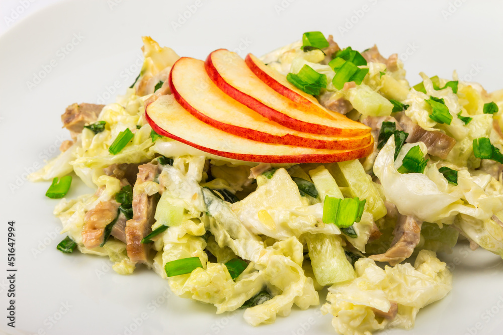 meat salad with  apples