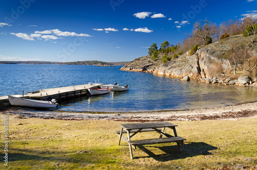 Beautiful sea bay in spring season