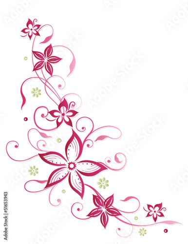 Sommer, frame, Blumen, Ranke, pink, rosa