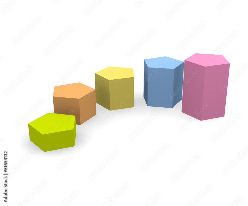 Upswing symbol with colorful bars Upswing symbol with colorful bars