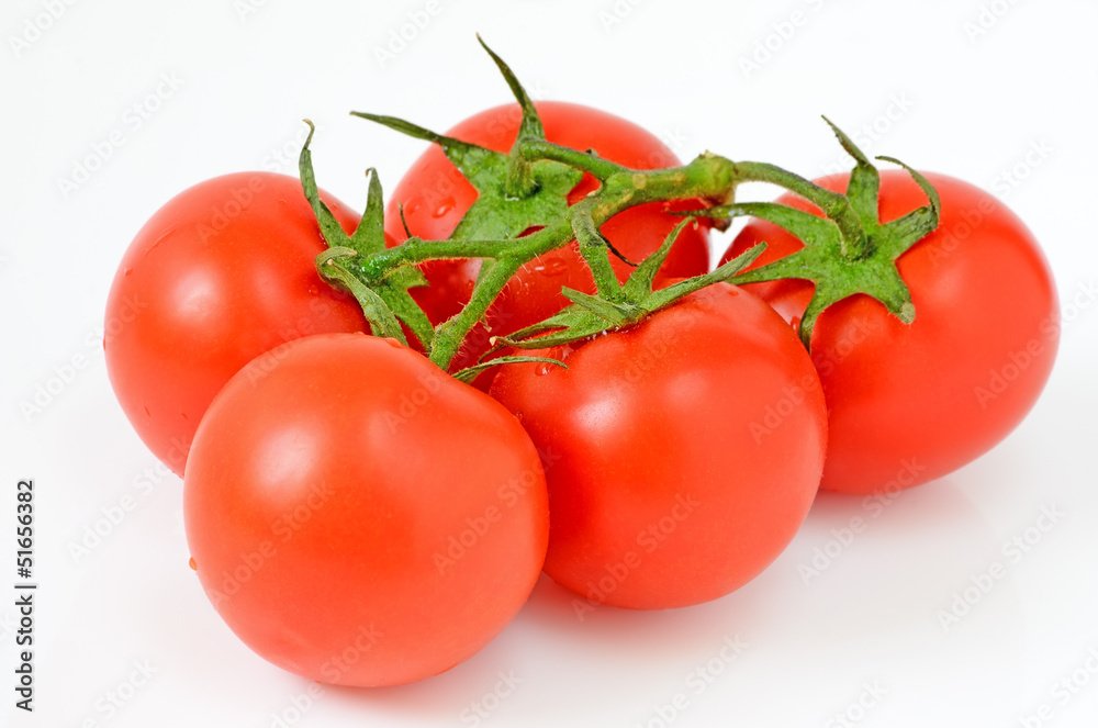 Branch of red ripe tomatoes Branch of red ripe tomatoes