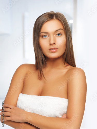 beautiful woman in towel