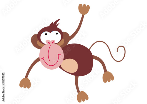 Vector cartoon monkey easy to edit