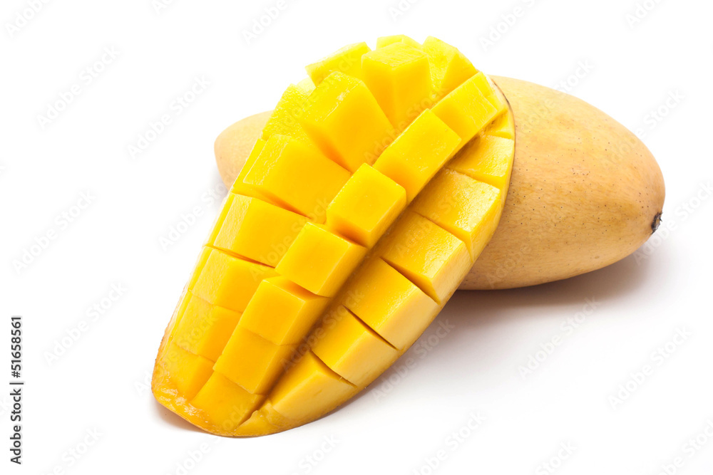 fresh mango on white background