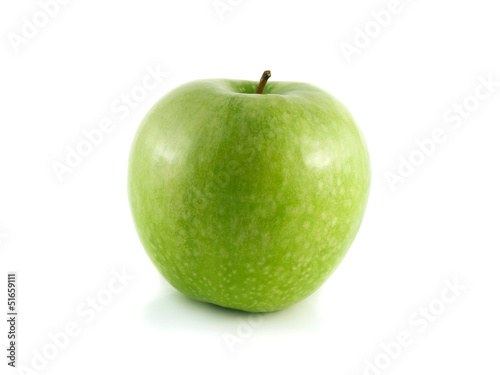Isolated green apple. Fresh diet fruit.