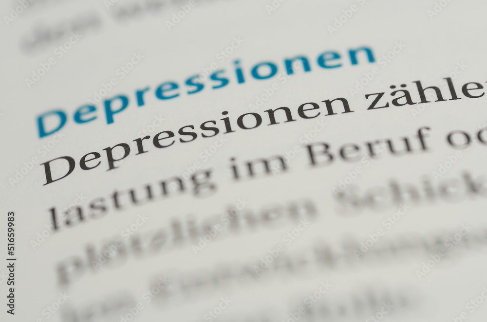 Fototapeta premium Depressionen Überschrift Definition 