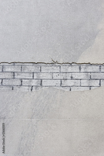 Obraz na plátně mur abimé : briques apparentes sous l'enduit