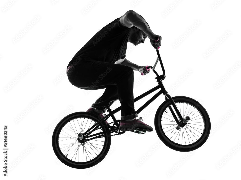 Obraz premium man bmx acrobatic figure silhouette