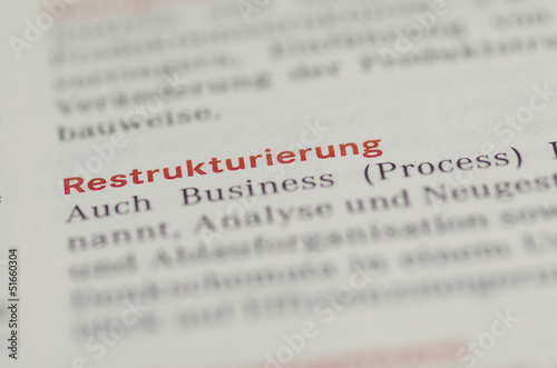 Restrukturierung Definition auf Papier