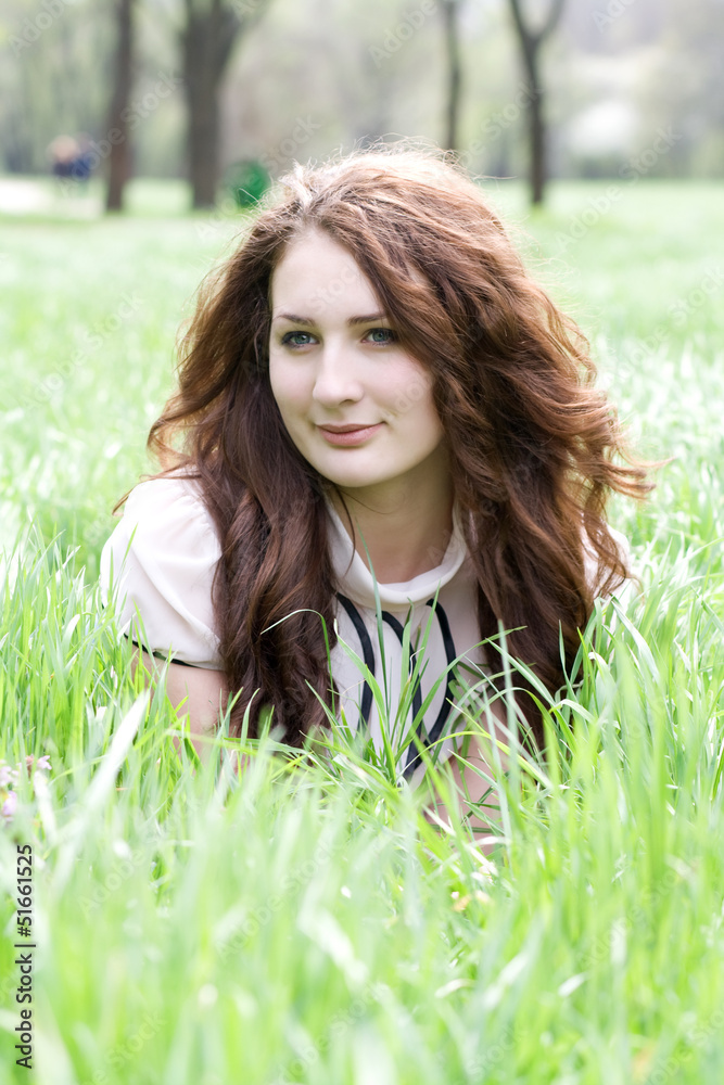 Girl on grass Girl on grass