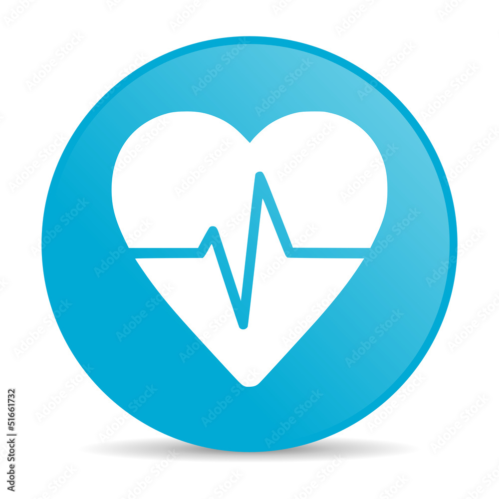 cardiogram blue circle web glossy icon cardiogram blue circle web glossy icon