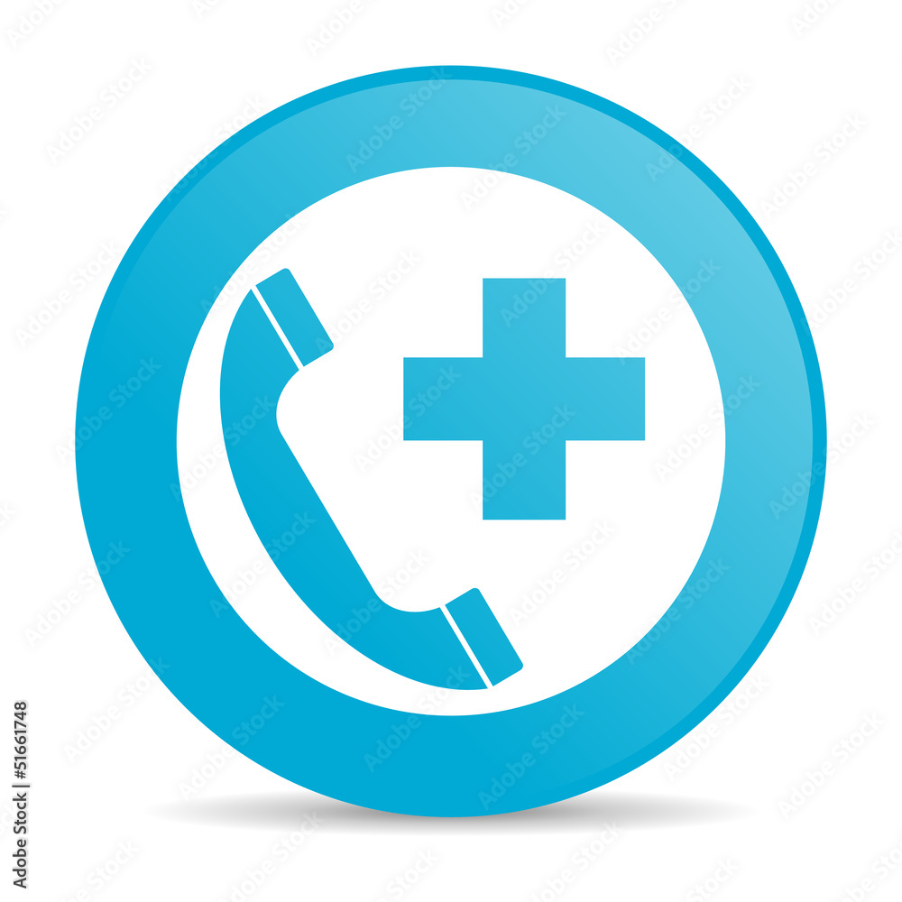 emergency call blue circle web glossy icon emergency call blue circle web glossy icon
