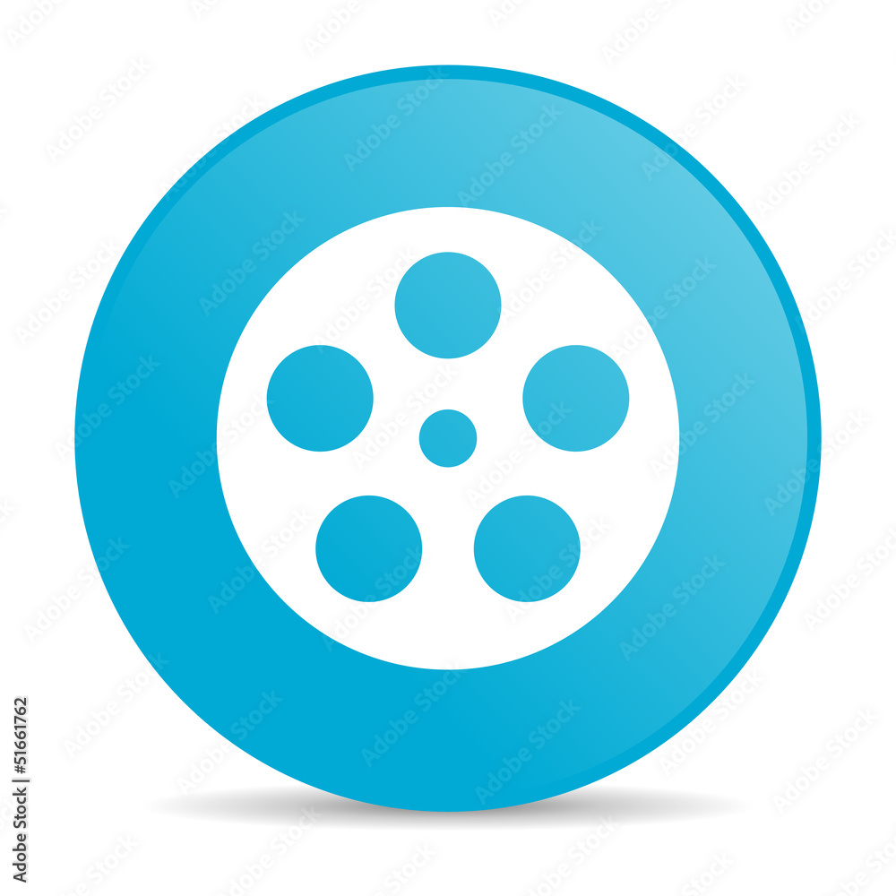 film blue circle web glossy icon