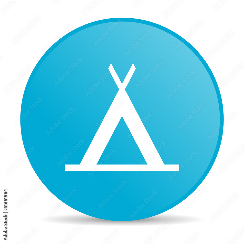 camping blue circle web glossy icon camping blue circle web glossy icon