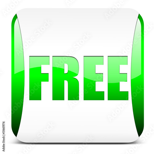 free button, glossy green