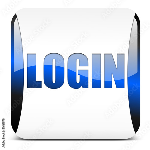 login button, glossy blue