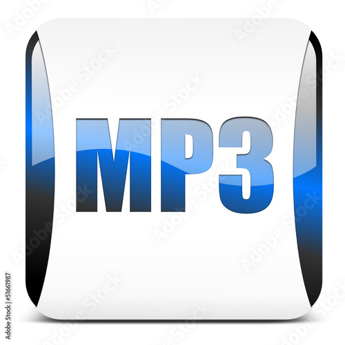 mp3 button, blau