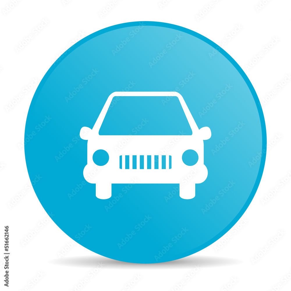 car blue circle web glossy icon