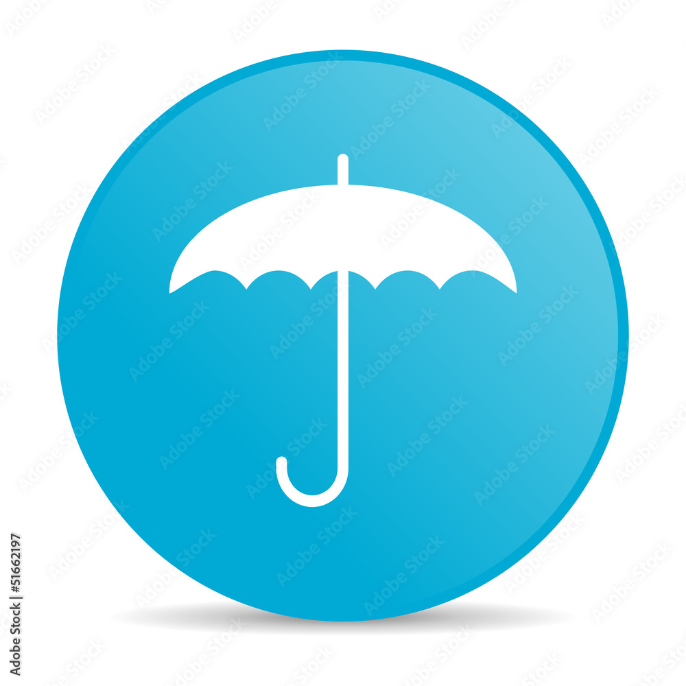 umbrella blue circle web glossy icon
