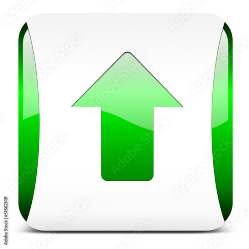 arrow up, button glossy green