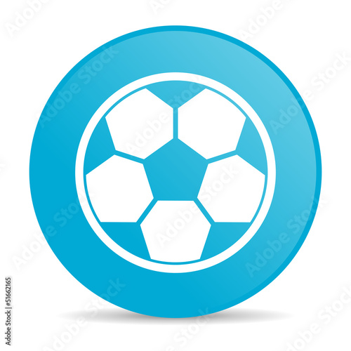 soccer blue circle web glossy icon
