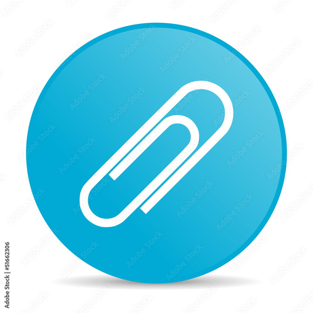 paper clip blue circle web glossy icon paper clip blue circle web glossy icon