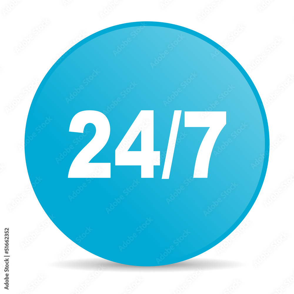 24/7 blue circle web glossy icon 24/7 blue circle web glossy icon
