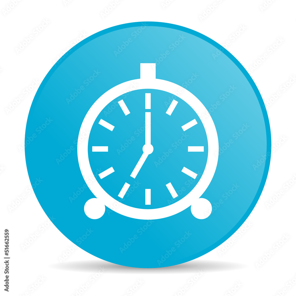 alarm clock blue circle web glossy icon alarm clock blue circle web glossy icon
