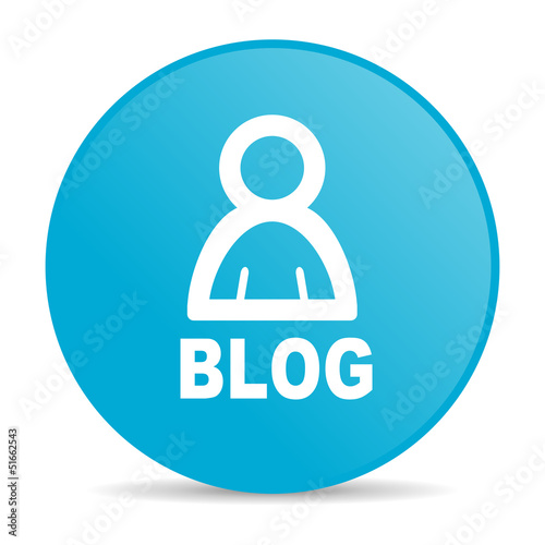 blog blue circle web glossy icon