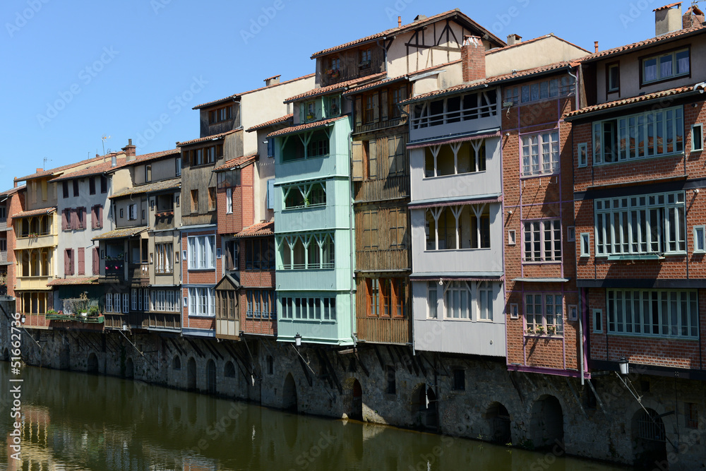 Les maisons sur l'Agoût à Castres Les maisons sur l'Agoût à Castres