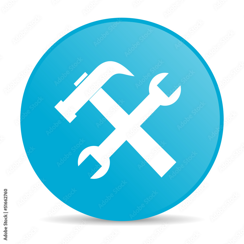 tools blue circle web glossy icon tools blue circle web glossy icon