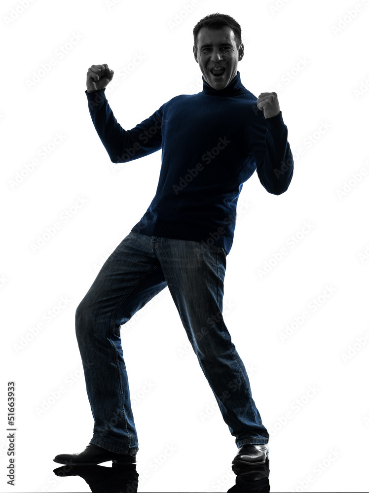 man happy stong victorious silhouette full length man happy stong victorious silhouette full length