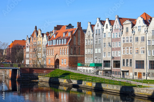 Tenement houses on Old Town in Gdansk, Poland.