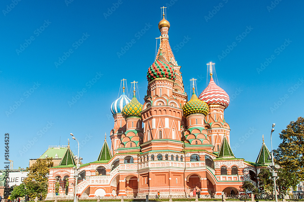 Fototapeta premium Famous st Vasily Blessed cathedral in Moscow