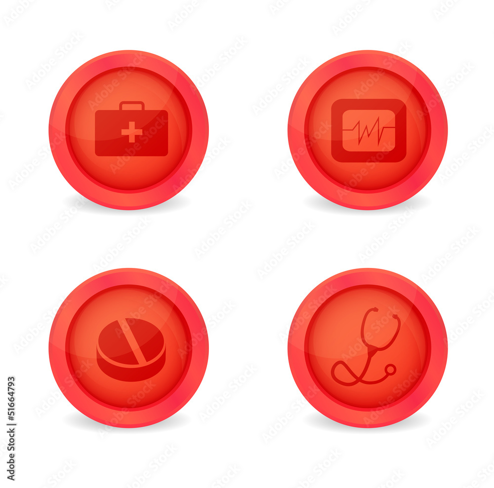 Vector set of medical icons on white background Vector set of medical icons on white background