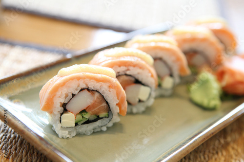 Grilled Salmon Sushi