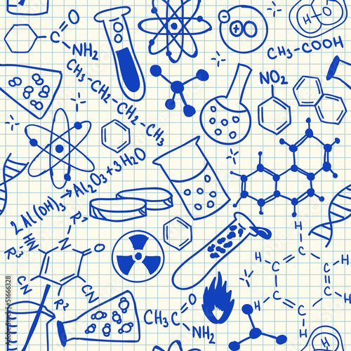 Chemical doodles seamless pattern