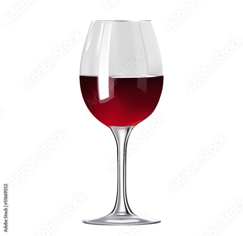 Glass of red wine isolated