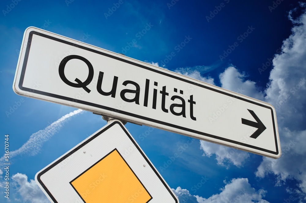 Obraz premium Schild Richtung Qualität