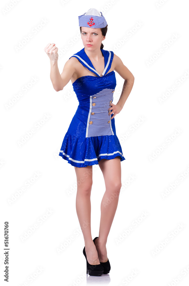 Woman sailor in marine concept Woman sailor in marine concept