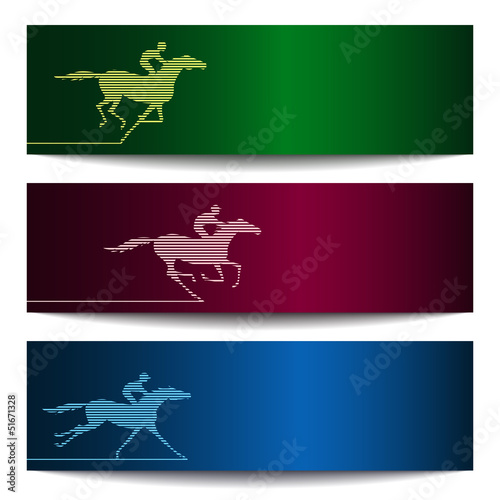 Obraz na płótnie Banners with horserace 2
