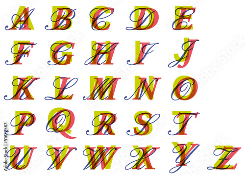 ALPHABET de lettrines Triple