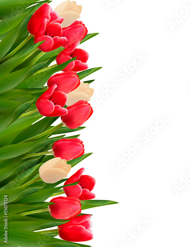 Fototapeta Naklejka Na Ścianę i Meble -  Holiday background with colorful flowers. Vector illustration.