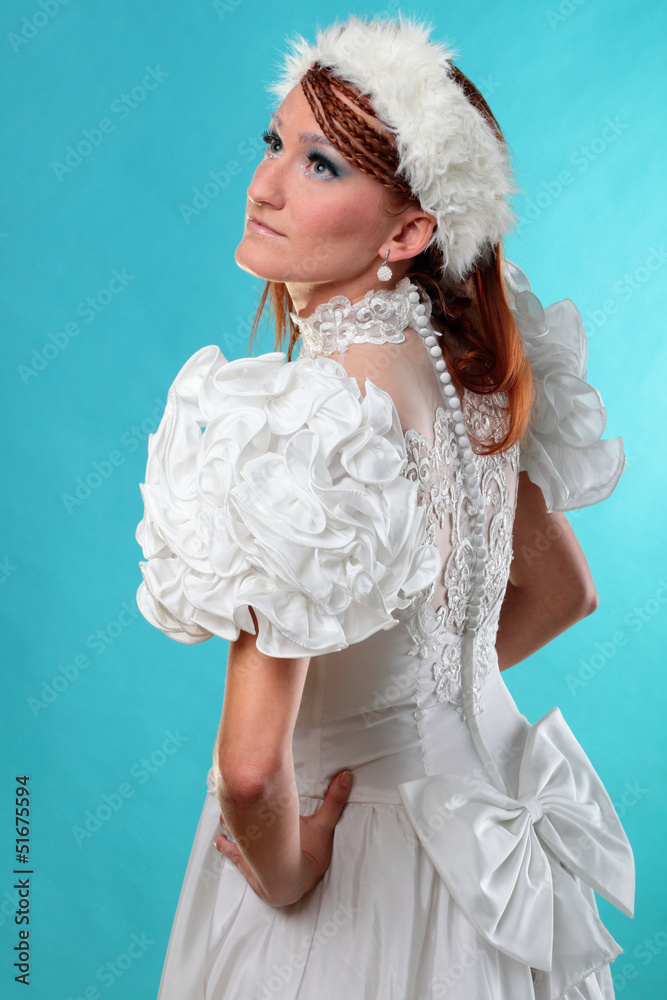 Beautiful ginger in a dress of Snow Queen Beautiful ginger in a dress of Snow Queen